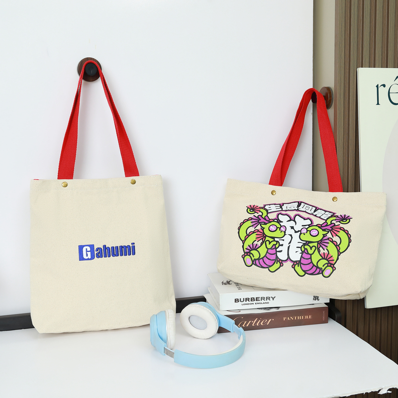 Embroidery Custom Print Canvas Tote Bag For Shopping Use-05